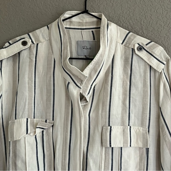 Rails Rowen lightweight linen striped jacket SZ Large - Picture 4 of 10